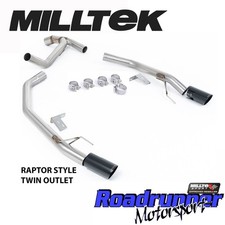 Milltek Auspuff Ranger 2.0 Bi-Turbo Diesel (T9) Raptor Style Premium schwarz Spitzen