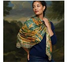 Metropolitan Museum of Art, "Persian Pictorial Textile" Oversized Scarf / Shawl