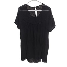 Blusa transparente con ojales Lucky Brand XL oscura romántica gótica caprichosa hada oscura boho