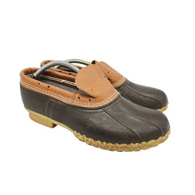 LL Bean Boots Men 10 Brown Leather Low Rubber Moc Waterproof Duck Hunting Shoes