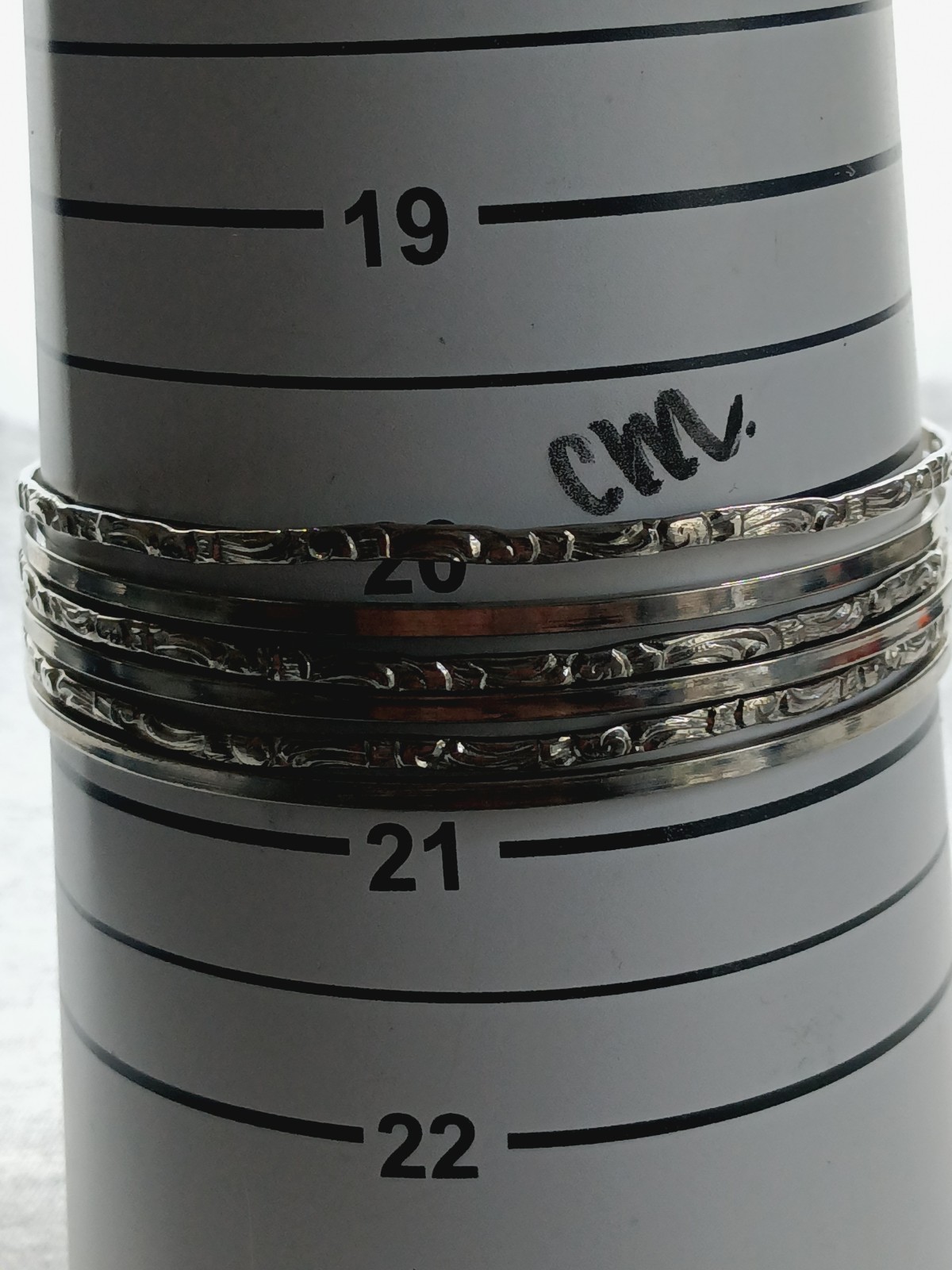 Silver Tone Set Multi Bangle Bracelets Tassel 8.1" - image 7
