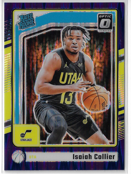 2024-25 Panini Donruss Optic Isaiah Collier #295 Rated Rookie RC Purple Shock