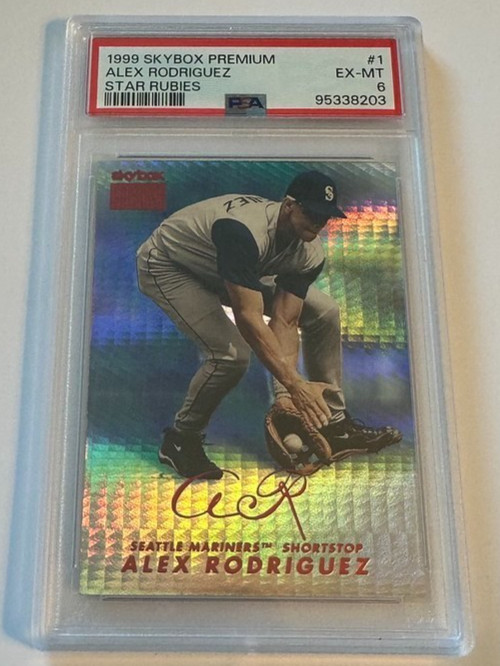 1999 Fleer Skybox Premium Star Rubies Alex Rodriguez SP HOF /50 #1 PSA 6