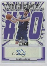2021-22 Leaf Metal With Pick…Auto Purple Rainbow 26/30 Santi Aldama Auto 3u4