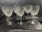 Vintage Waterford Crystal Lismore Water Goblets Set of 7" Tall etched w/o seahrs