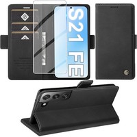 HandyhüLle Premium Leder Flip Case FüR Samsung Galaxy S21 FE 5G Mit