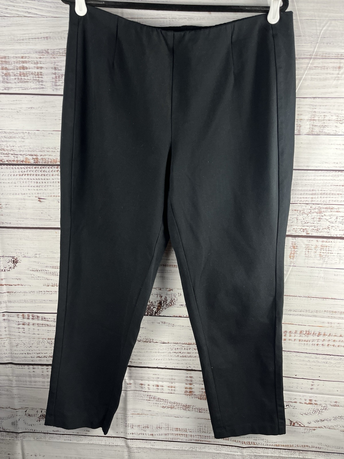 J Jill Womens Ponte Knit Slim Leg Pants Women’s L Black Pull On Stretch Comfy