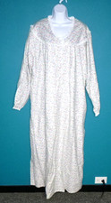 NOS Vtg Basic Edition Long 100 Cotton Flannel Nightgown Pink BLue Floral Sz 3X