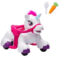 12V Ride On Horse Unicorn, Battery Powered Ride on Toy with Animal Sound, Brown