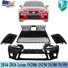 New Front Bumper Cover & Grille Assembly Kit For 2014-2016 Lexus IS250
