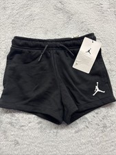 Jordan Essentials Girls Black Fleece Shorts Jumpman Logo Size 4-5YRS A771-023