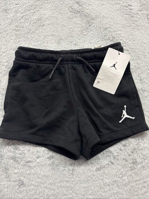 Jordan Essentials Girls Black Fleece Shorts Jumpman Logo Size 4-5YRS A771-023