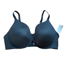 Auden Lightly Lined Full Coverage T-Shirt Bra Black Underwire Size 46DD NEW