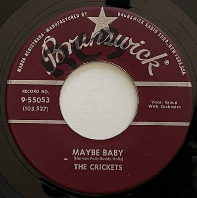 Buddy Holly & The Crickets Maybe Baby / Tell Me How 45 rpm Brunswick (1958) vg++