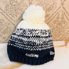 NFL New Era Seattle Seahawks 12s Knit Beanie with Pom Women/Kid Small Fit Blue