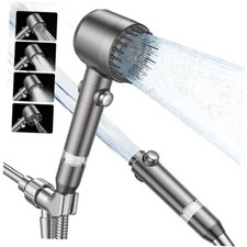 Filtered Shower Head with Handheld,High Pressure Shower Head 4 Spray 