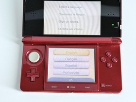 Nintendo 3DS Flame/Red Handheld System Bundle w/Mario Kart 7 Charger & SD Card