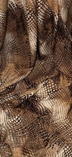 Brown Ivory Black Snake Viscose Fabric 58'' PRICE PER METER