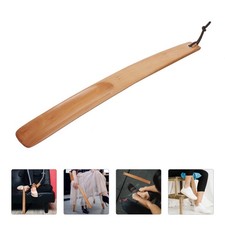 Shoe Horn Long Handle Wood Wooden Lifter Shoehorn Long-handled Helper