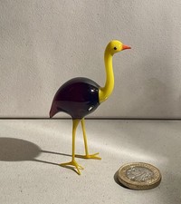 Vintage Rare Miniature Lauscha Bimini Handblown Glass Ostrich Figurine Ornament 