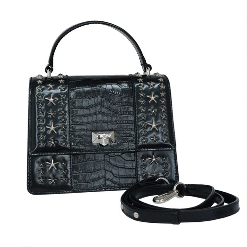 Jimmy Choo PYXISTOPHANDLEAZX 2-way Bag Black Croc-effect Leather JIMMY CHOO