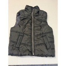 Kenneth Cole Reaction Boys Girls Black Puffer Vest Ripstop Quilted Zip Up 5 6