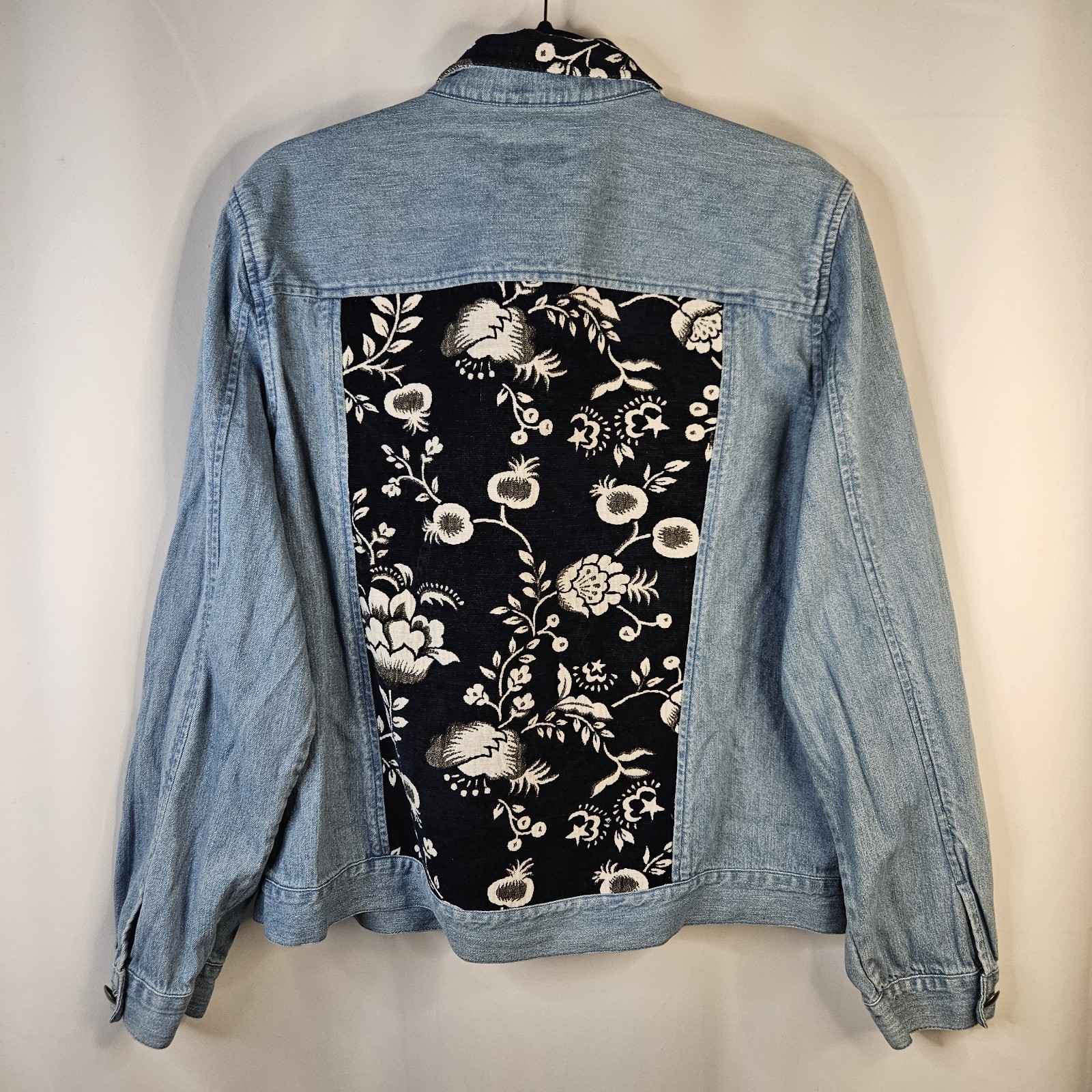 Christopher & Banks Embroidered Patchwork Blue De… - image 3