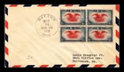 US COVER AIR MAIL 6C FIRST DAY ISSUE SCOTT C23 BLOCK OF 4 DAYTON OHIO