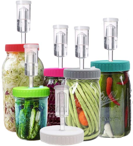 Fermentation Lids, Fermentation Kit for Wide Mouth Jars, 6 Set Plastic Fermen...