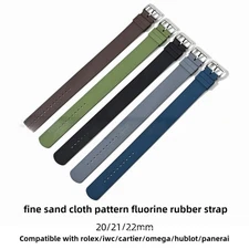 High End Fluororubber Watch Straps 20 21 22mm Men's Waterproof One Piece Band 