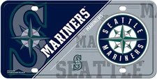Seattle Mariners Metal Auto Tag License Plate, Split Design, 6x12 Inch