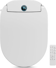 Smart Bidet Toilet Seat - Round, Auto Lid, Warm Water Heated, Dryer, Remote