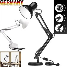 LED Schreibtischlampe Gelenkarm E27 Arbeitslampe Tischlampe Leselampe + Clip