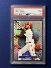 2025 Topps Finest - Uncommon James Wood #200 Checkerboard Refractor (RC) PSA 10