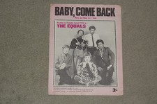 THE EQUALS BABY COME BACK SHEET MUSIC - 1967 WORDS AND MUSIC BY EDDY GRANT
