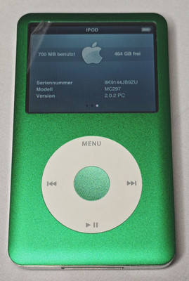 Apple iPod Classic A1238 MB565 Grün Transcend MTS425S 500GB