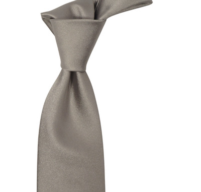 $190 NWT GUARRACINO Satin Gray Silk Neck Tie Italy 3.25W