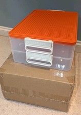 Lego Box Craft Storage Organiser 2 Layer Stackable Kids Toy And Fixings Box