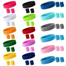 48PCS Neon Sweatbands, Colorful Sport Headband Wristband Set for Kids, Breath...