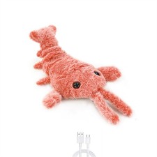 5 V Pink Shrimp Moving Toy With USB Power Cable For Dog Cat Kid Washable Toy