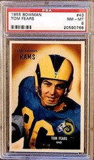 1955 Bowman #43 Tom Fears PSA 8 NM-MT Rams HOF