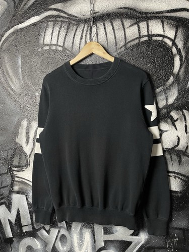 Givenchy  Knit Crew Neck 2 White Arm Stripe Star Sweater Men’s Size M