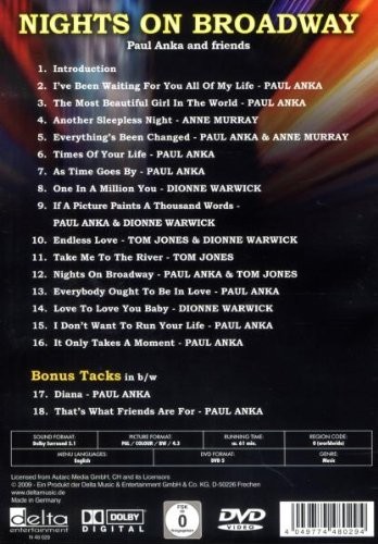 Nights on Broadway (DVD) Anka Paul & Friends