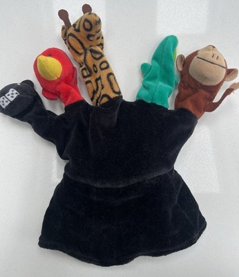 5 Tier Fingerpuppe Panther, Giraffe, Krokodil, Affe, Vogel - neu/unbenutzt