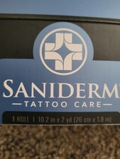 Saniderm Gloss Transparent Adhesive Tattoo Bandage Roll Clear 10.2in x 2yd
