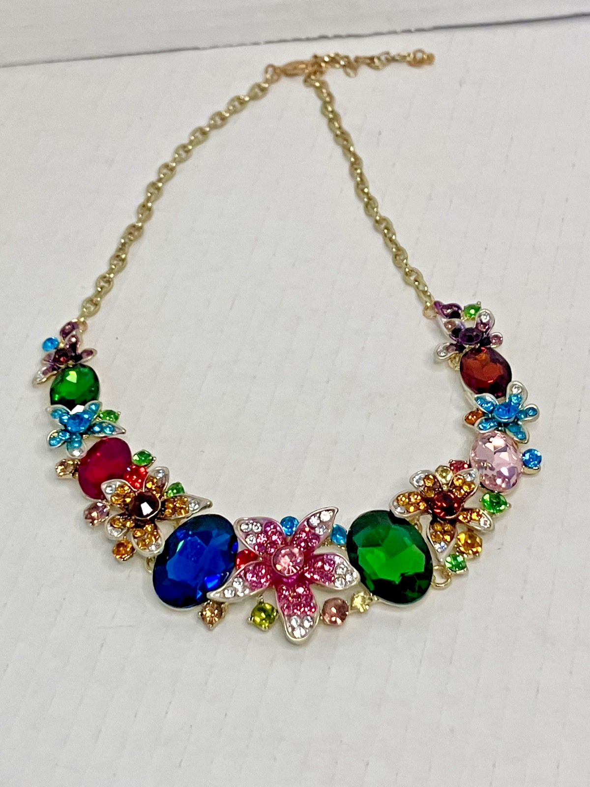 Faceted Multicolor Crystal Gemstone Rhinestone Fl… - image 2