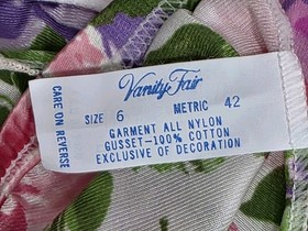 Vanity Fair Vintage Pink Purple  Green Flower Nylon Cotton Panties Size 6 NWT
