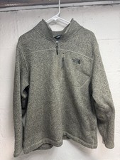 The North Face Gordon Lyons Pullover Men's XL Beige Gray 1/4 Zip Fleece 0256