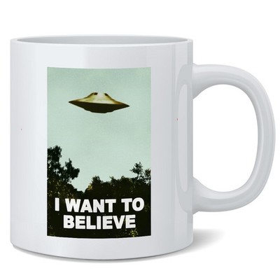 I Want To Believe UFO Ceramic Coffee Mug 12 oz