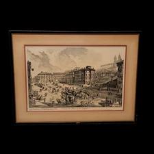 Giovanni Piranesi Veduta Di Piazza Di Spagna Antique Etching Framed Artwork